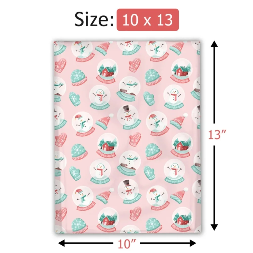 Snowman Snow Globe Poly Mailers